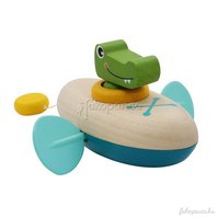 Drevená mini hračka kanoe - krokodíl